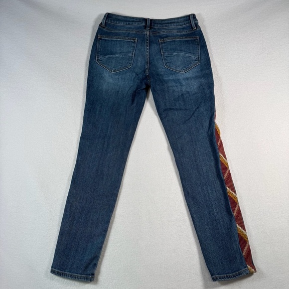 Driftwood Jeans Womens 27 Blue Jackie Skinny High Rise Medium Wash Embroidered - Picture 2 of 12